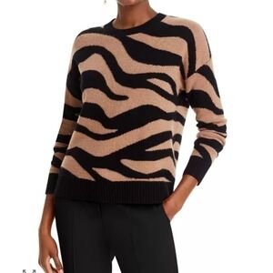 C by Bloomingdale's Zebra Intarsia Crewneck Cashmere Sweater